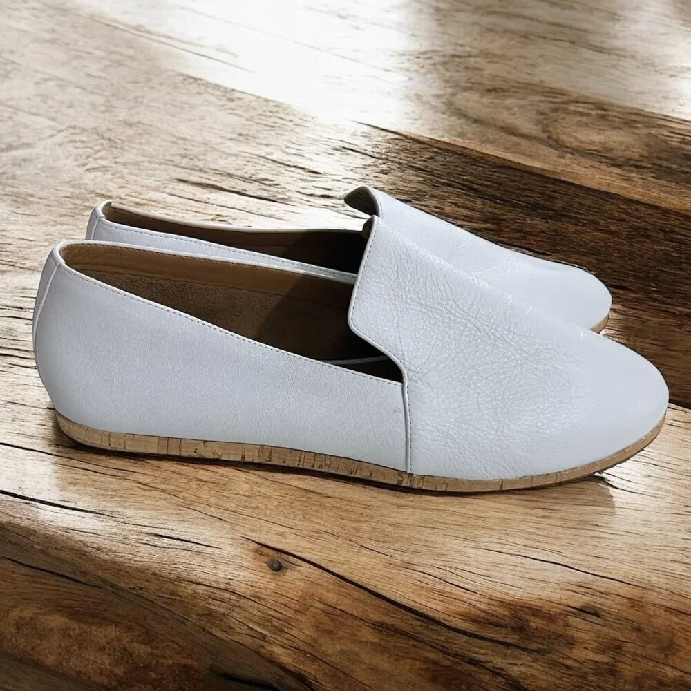 Aerosoles‎ White Hempstead Soft Leather Loafer Flats Comfort Slip-On Shoes 10